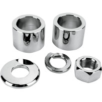 Axle Spacer/Nut Kit — Chrome, Silver, Front