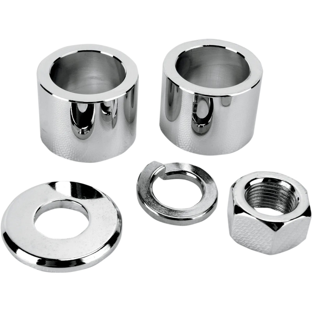 Axle Spacer/Nut Kit — Chrome, Silver, Front
