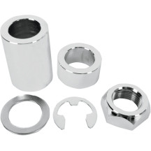 Axle Spacer/Nut Kit — Rear, Chrome, Silver
