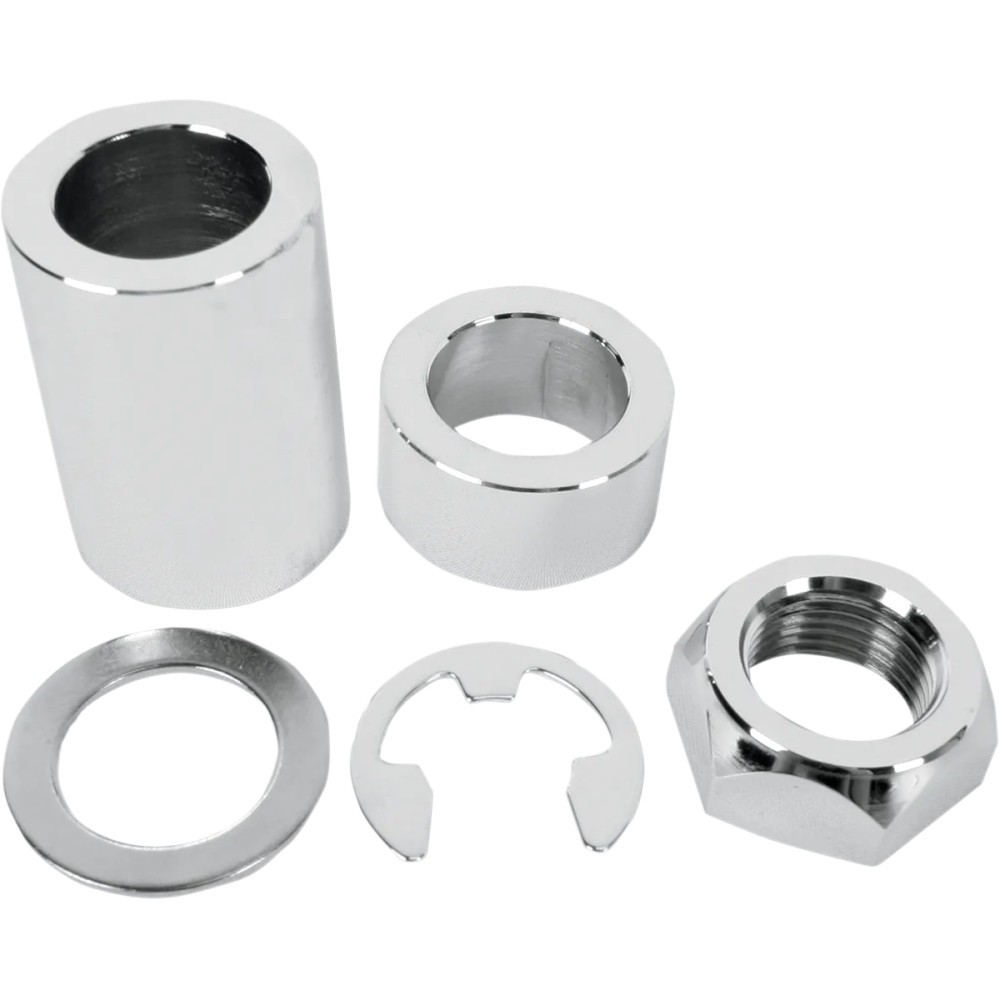 Axle Spacer/Nut Kit — Rear, Chrome, Silver