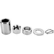 Axle Spacer/Nut Kit — Chrome, Rear