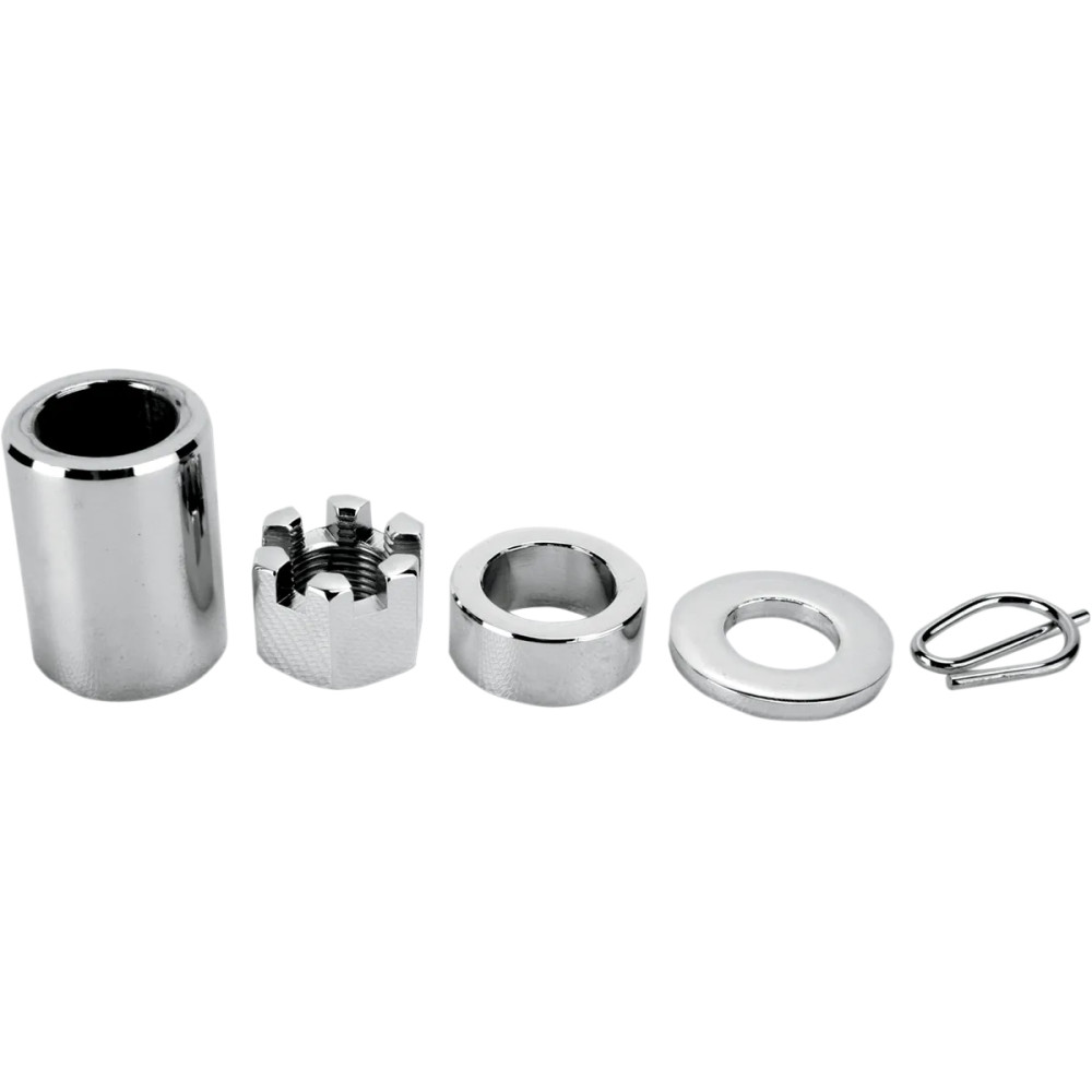 Axle Spacer/Nut Kit — Chrome, Rear