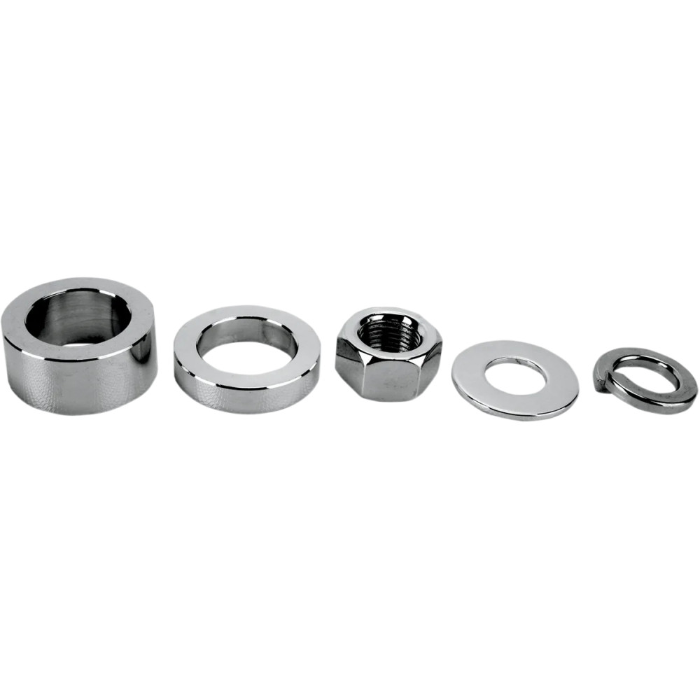 Axle Spacer/Nut Kit — Front, Chrome