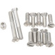 Kit de tornillos de tapa superior de transmisión — tornillos 1/4"-24 largos y cortos, tornillo de ventilación, plata cadmiada