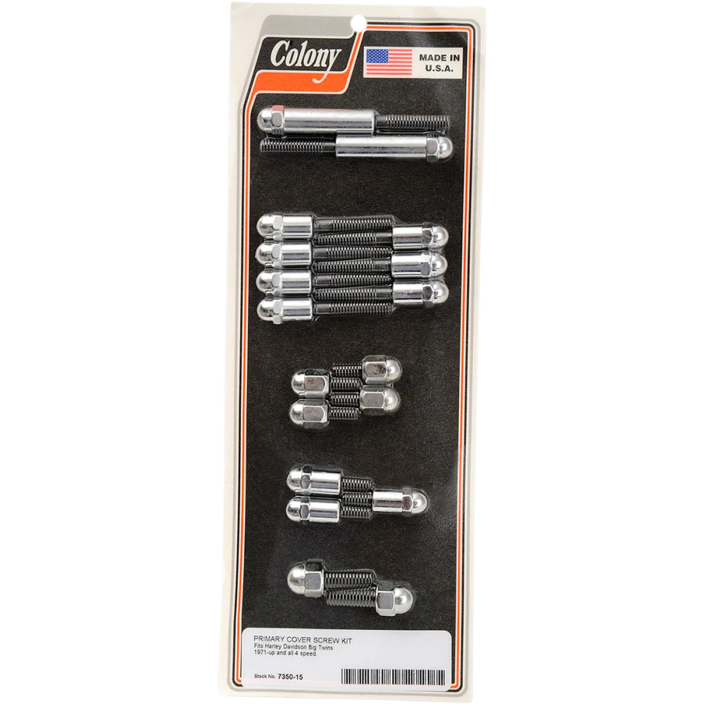 Primary Cover Acorn Screw Kit — Chrome
