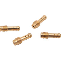 VM22/210 Jets piloto Mikuni genuinos — tamaño de chorro 15, compatibles con VM/TM y TMX, paquete de 4, dorado