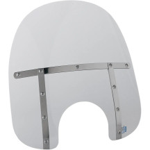 Memphis Fats Windshield — 43 cm (17") height, 56 cm (22") width, 18 cm (7") headlight cutout, Clear