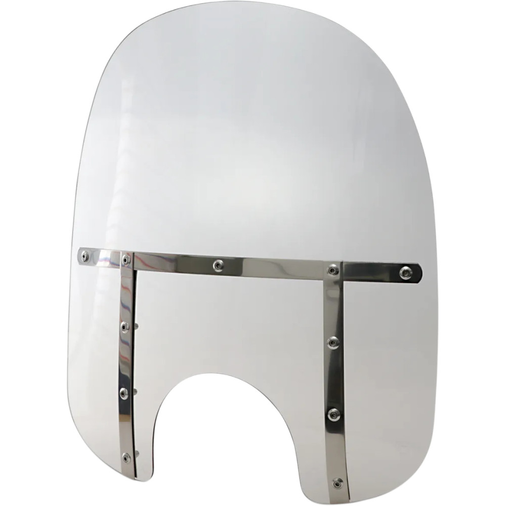 Memphis Fats Windshield — Height 48.5 cm (19") , Width 56 cm (22") , Headlight cutout 18 cm (7") , Gray