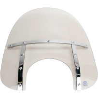 Memphis Fats Windshield — 43 cm (17") height, 56 cm (22") width, 23 cm (9") headlight cutout, Gray