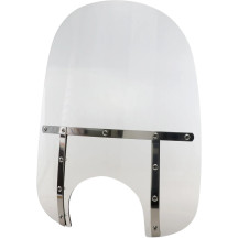 Memphis Fats Windshield — 53.5 cm (21") height, 56 cm (22") width, 23 cm (9") headlight cutout, Gray