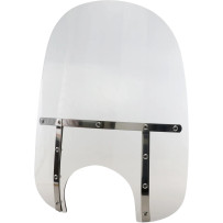 Memphis Fats Windshield — 53.5 cm (21") height, 56 cm (22") width, 23 cm (9") headlight cutout, Gray