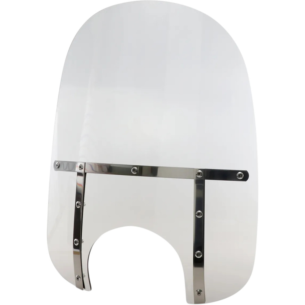 Memphis Fats Windshield — 53.5 cm (21") height, 56 cm (22") width, 23 cm (9") headlight cutout, Gray