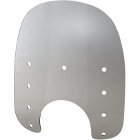 Memphis Slim Windshield — 18" wide, 15" high, 7" headlight cutout, Gray