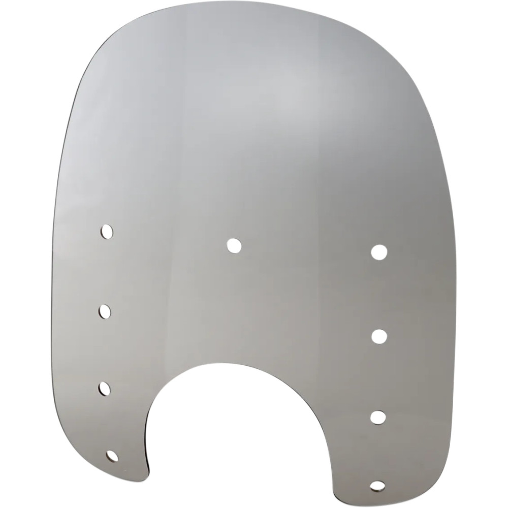 Memphis Slim Windshield — 18" wide, 15" high, 7" headlight cutout, Gray