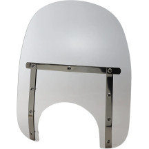 Memphis Slim Windshield — 18" wide, 15" high, 9" headlight cutout, Clear