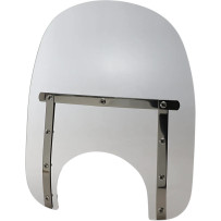 Memphis Slim Windshield — 18" wide, 15" high, 9" headlight cutout, Clear