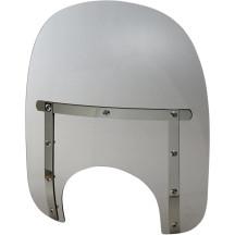 Memphis Slim Windshield — 18" wide, 15" height, 9" headlight cutout, Gray