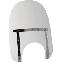 Memphis Slim Windshield — 18" wide, 17" high, 9" headlight cutout, Clear