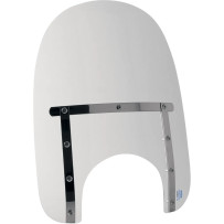 Memphis Slim Windshield — 18" wide, 17" high, 9" headlight cutout, Clear