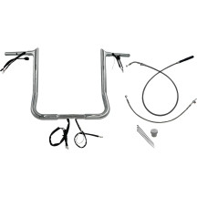 Kit de manillar cableado EZ Install — 36" de ancho, abrazadera de 1", subida de 16", cromo