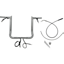 Kit de manillar cableado EZ Install — 91,5 cm ancho, 40,5 cm subida, 25,4 mm diámetro de sujeción, Cromo