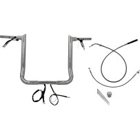 Kit de manillar cableado EZ Install — 91,5 cm ancho, 40,5 cm subida, 25,4 mm diámetro de sujeción, Cromo