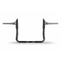 Bull Handlebar — 32 mm (1-1/4"), 25.4 mm (1") controls, 12" height, 36" width, 228 mm (9") pullback, Black gloss