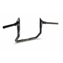 Bull Handlebar — 32 mm (1-1/4"), 25.4 mm (1") controls, 12" height, 36" width, 228 mm (9") pullback, Black gloss