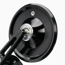 mo.view Spy 50 mm Espejo de extremo de manillar — cabezal 75 mm, brazo 61 mm, para manillar 22 mm / 1 in, Negro