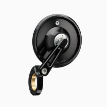 mo.view Spy 50 mm Espejo de extremo de manillar — cabezal 75 mm, brazo 61 mm, para manillar 22 mm / 1 in, Negro