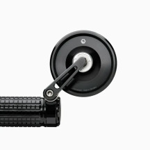 mo.view Spy 50 mm Espejo de extremo de manillar — cabezal 75 mm, brazo 61 mm, para manillar 22 mm / 1 in, Negro