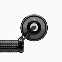 mo.view Spy 50 mm Espejo de extremo de manillar — cabezal 75 mm, brazo 61 mm, para manillar 22 mm / 1 in, Negro