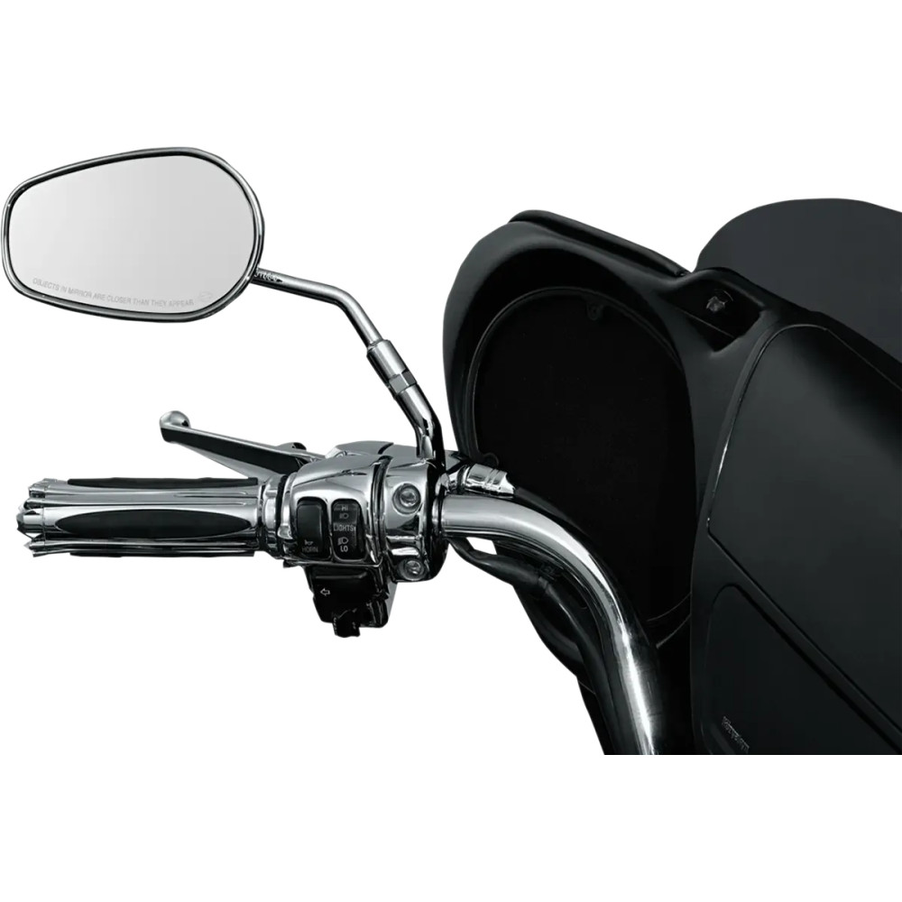 Mirror Stem Extenders — Chrome, fits H-D round steel stem, extends mirrors 3"
