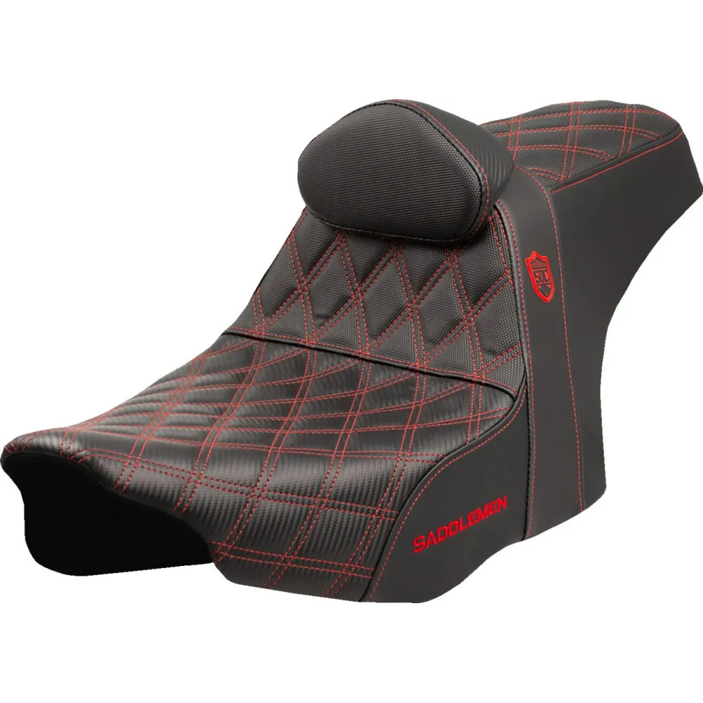 Pro Series SDC Performance Grip Seat — 75 cm (29.5"), Black, red stitching