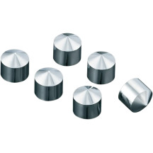 Rocker Box Bolt Cover — 5/8", rocker box fit, 6-pack, chrome