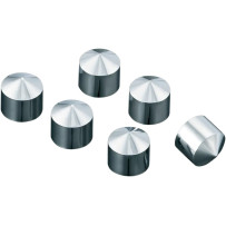 Rocker Box Bolt Cover — 5/8", rocker box fit, 6-pack, chrome