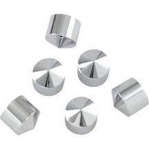 Rocker Box Bolt Cover — 5/8", rocker box fit, 6-pack, chrome