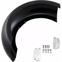 Hugger Series Front Fender with Mounting Blocks for Softail/Dyna — 18", Black