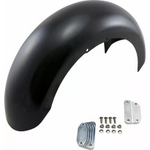 Hugger Series Front Fender with Mounting Blocks for Softail/Dyna — 18", Black