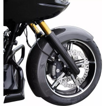 Carbon Fiber 18" Fat Wrapper Front Fender — 8" width, 180 mm tire clearance, fits 49 mm '24-'25 front ends, black