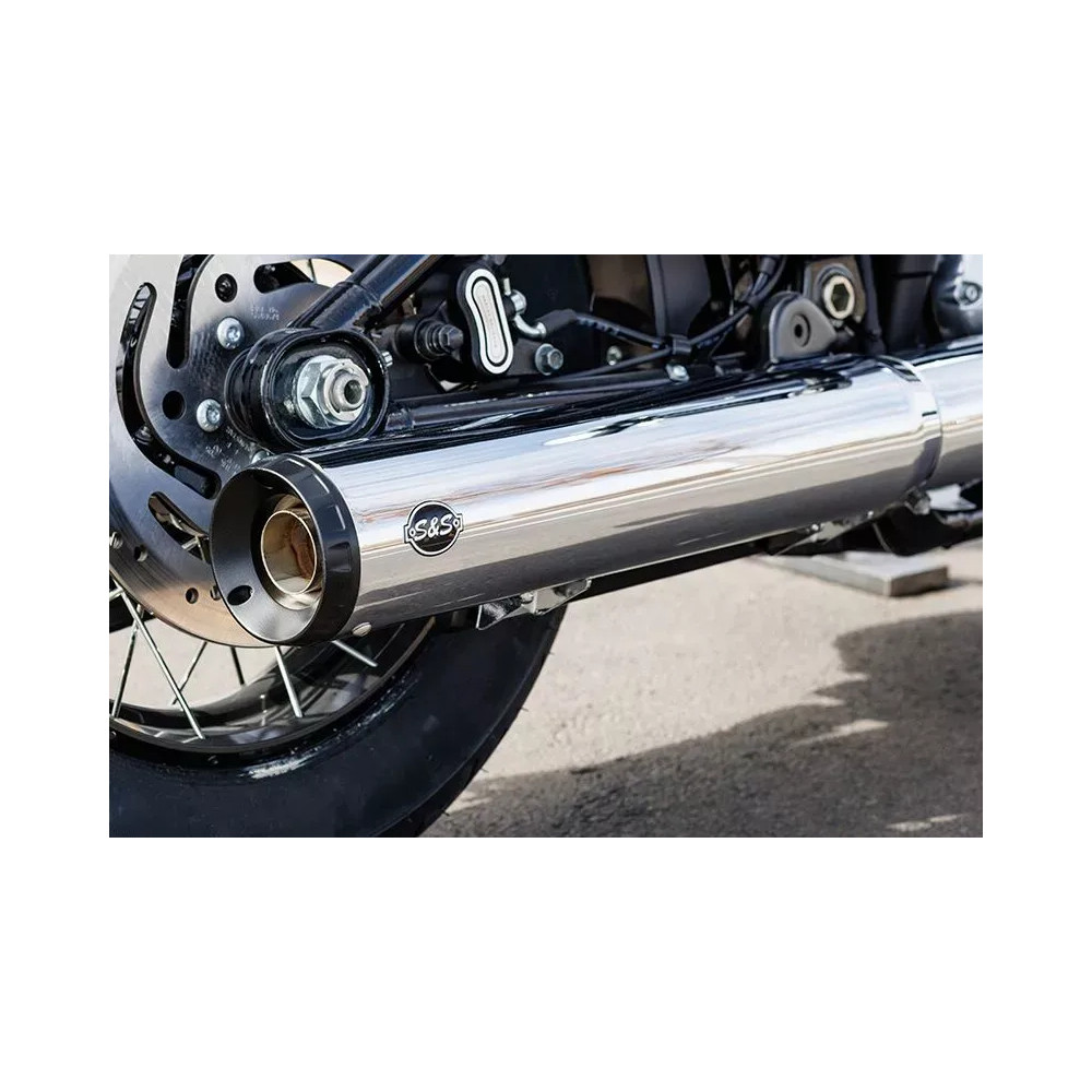 Grand National Slip-On Muffler — 4" outer diameter, Chrome