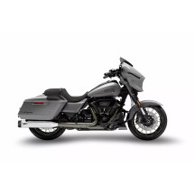 4.5 Inches Slip-Ons Muffler for HD-Grand American Touring — 4.5 in, chrome, black end cap, 2021–2024, 114/117/121 ci