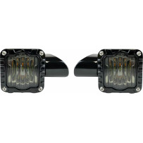 Shark Demon™ High-Performance LED Front Turn Signals — for Harley-Davidson®, JAE socket, Black gloss, Smoke lens