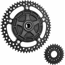 Chain Drive Conversion Kit — 530 chain, 57/27 tooth sprockets, black zinc-plated
