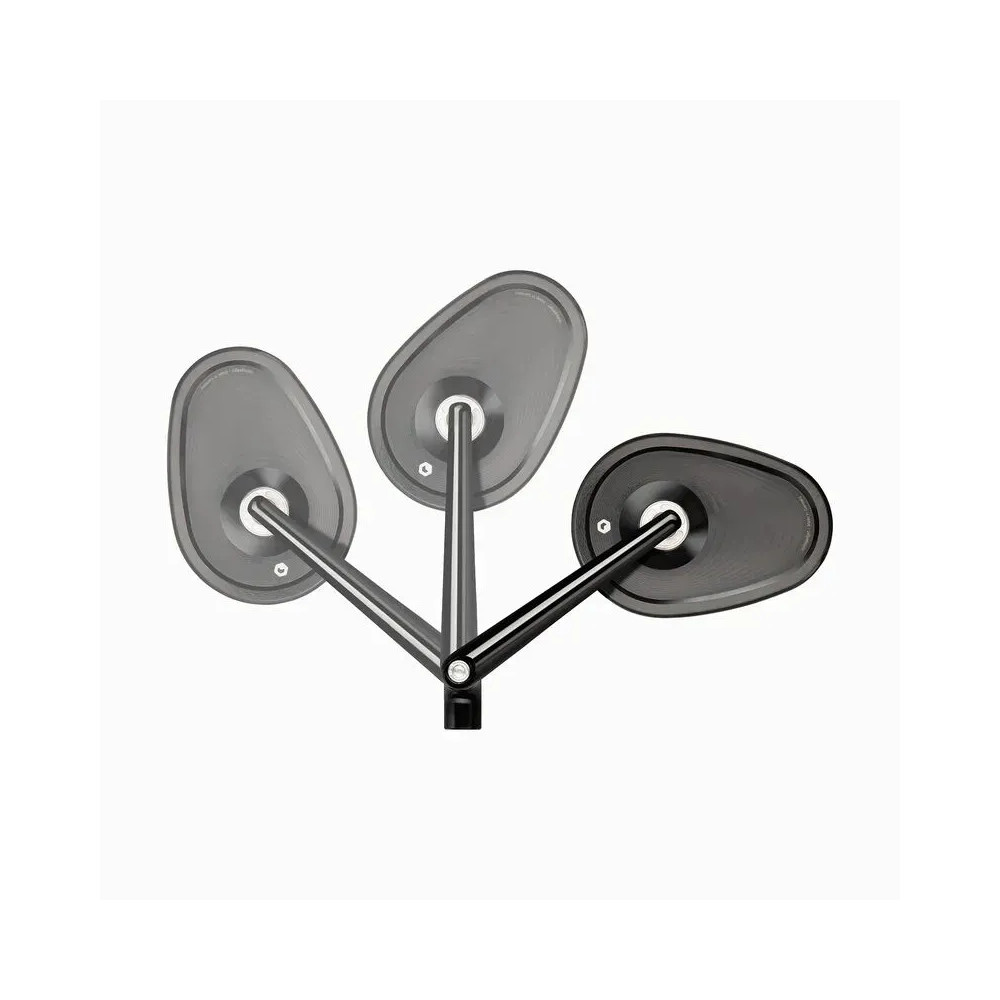 mo.view Club Flip 110 mm Espejo — cuerpo 114×80 mm, rosca M10, Negro