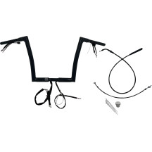 Manillar Flat Top EZ Install de 1-1/4" — diámetro de abrazadera 32 mm (1-1/4"), ancho 89 cm (35"), elevación 30,5 cm (12"), negr