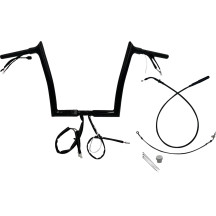 Manillar con copa puntiaguda e instalación EZ 1-1/4" — diámetro 1-1/4", elevación 12", negro brillante