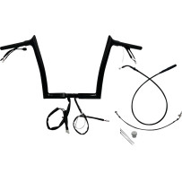 Manillar con copa puntiaguda e instalación EZ 1-1/4" — diámetro 1-1/4", elevación 12", negro brillante