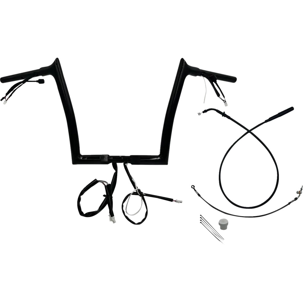 Manillar con copa puntiaguda e instalación EZ 1-1/4" — diámetro 1-1/4", elevación 12", negro brillante