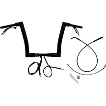 Manillar plano EZ Install de 1-1/2" — diámetro 1-1/2", ancho 89 cm, elevación 12", Negro